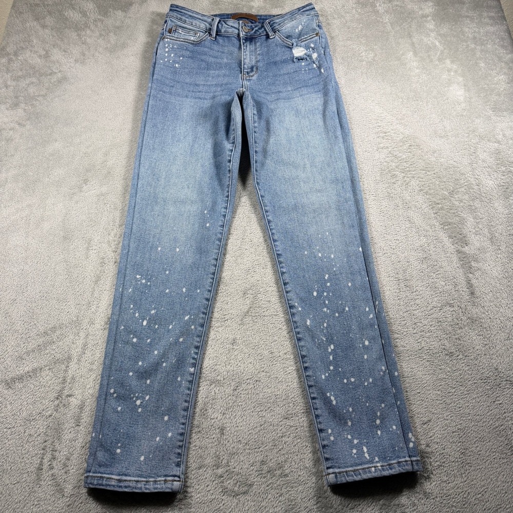 Judy Blue Boyfriend Fit Jeans Womens 3/26 Blue Splatter Distressed JB88519 MD